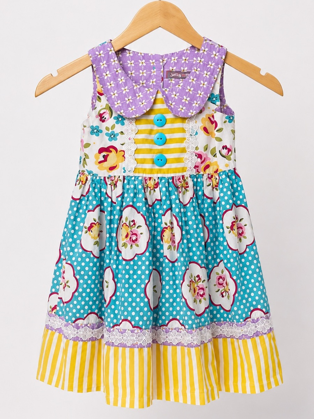 JELLY THE PUG Maiden Collection Mallory woven dress style #1614 size 3T
